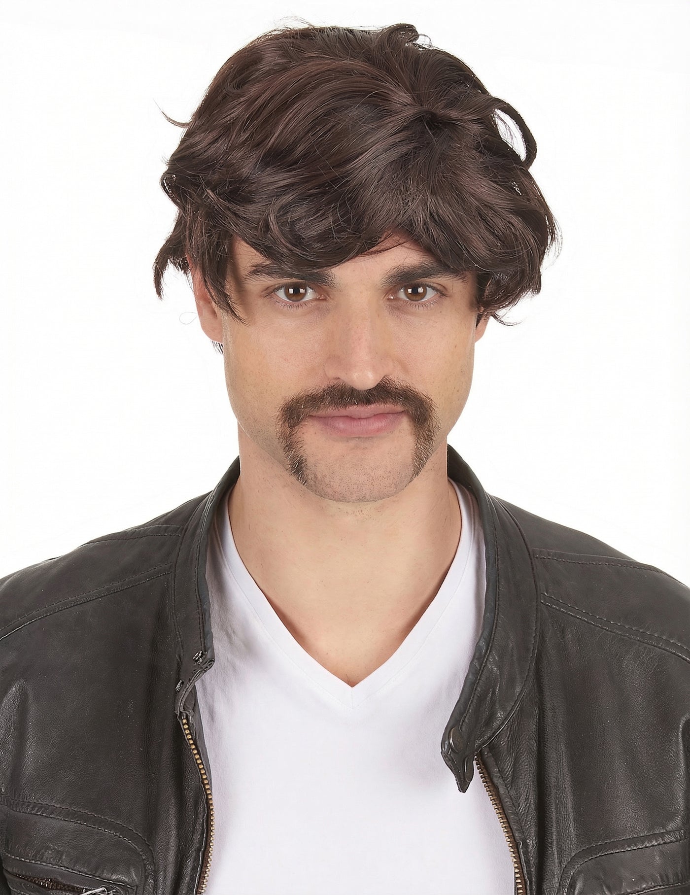 Perruque brune courte homme