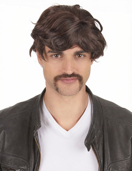 Perruque brune courte homme