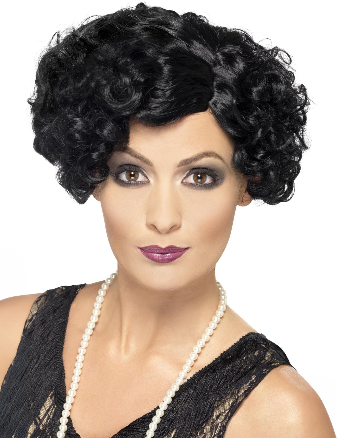 Perruque cabaret ondulée noire femme