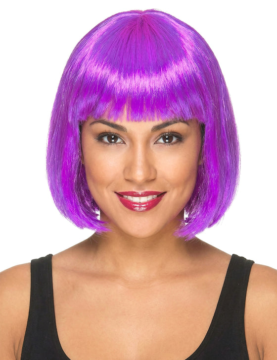 Perruque carré mi-long violette femme