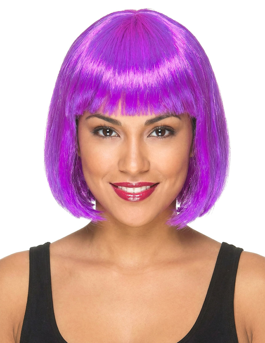 Perruque carré mi-long violette femme