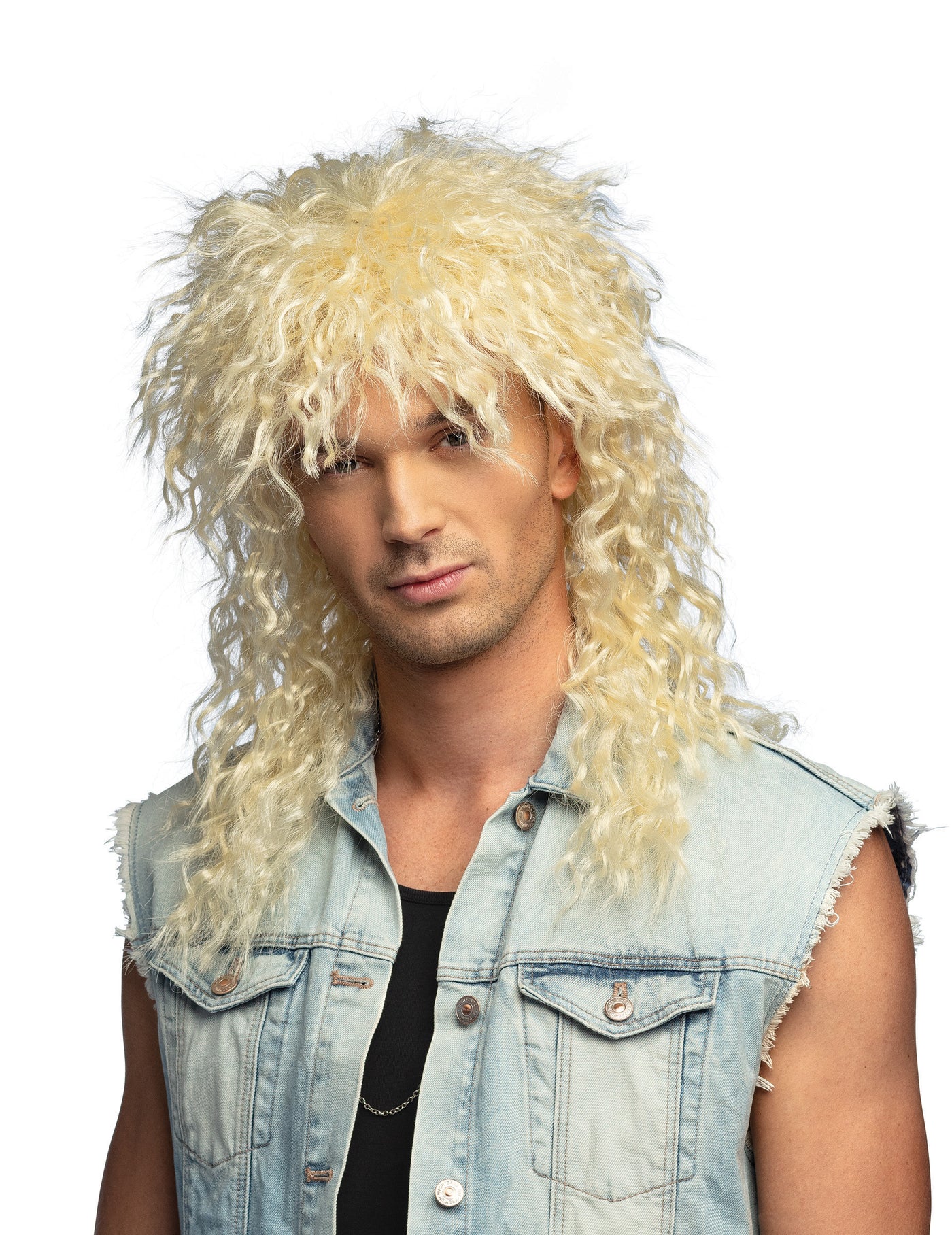 Perruque chanteur rock blonde adulte