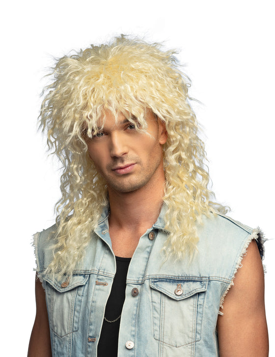 Perruque chanteur rock blonde adulte