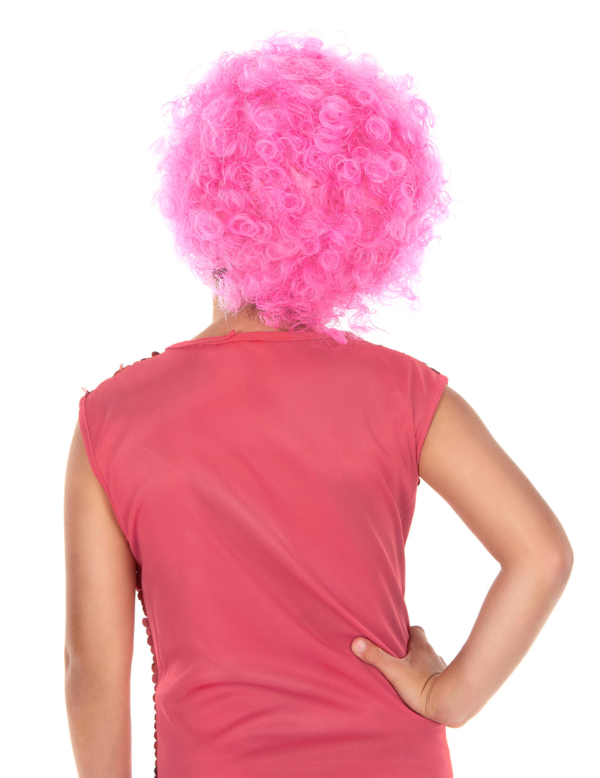Perruque disco enfant rose