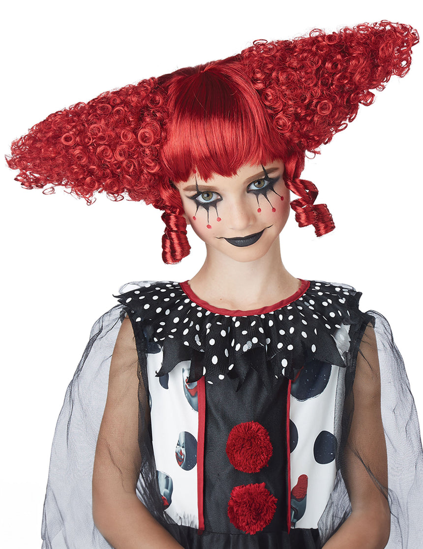 Perruque clown psycho rouge femme