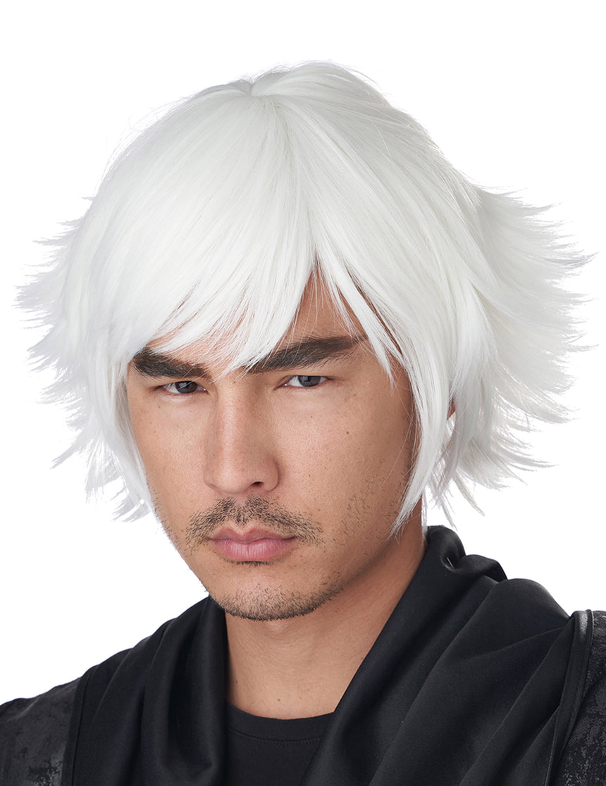 Perruque courte Cosplay blanche adulte