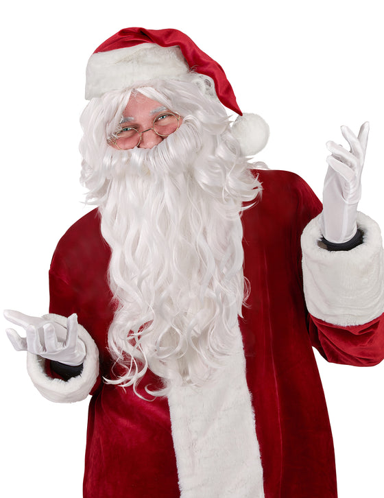 Perruque et barbe de Père Noël blanc adulte