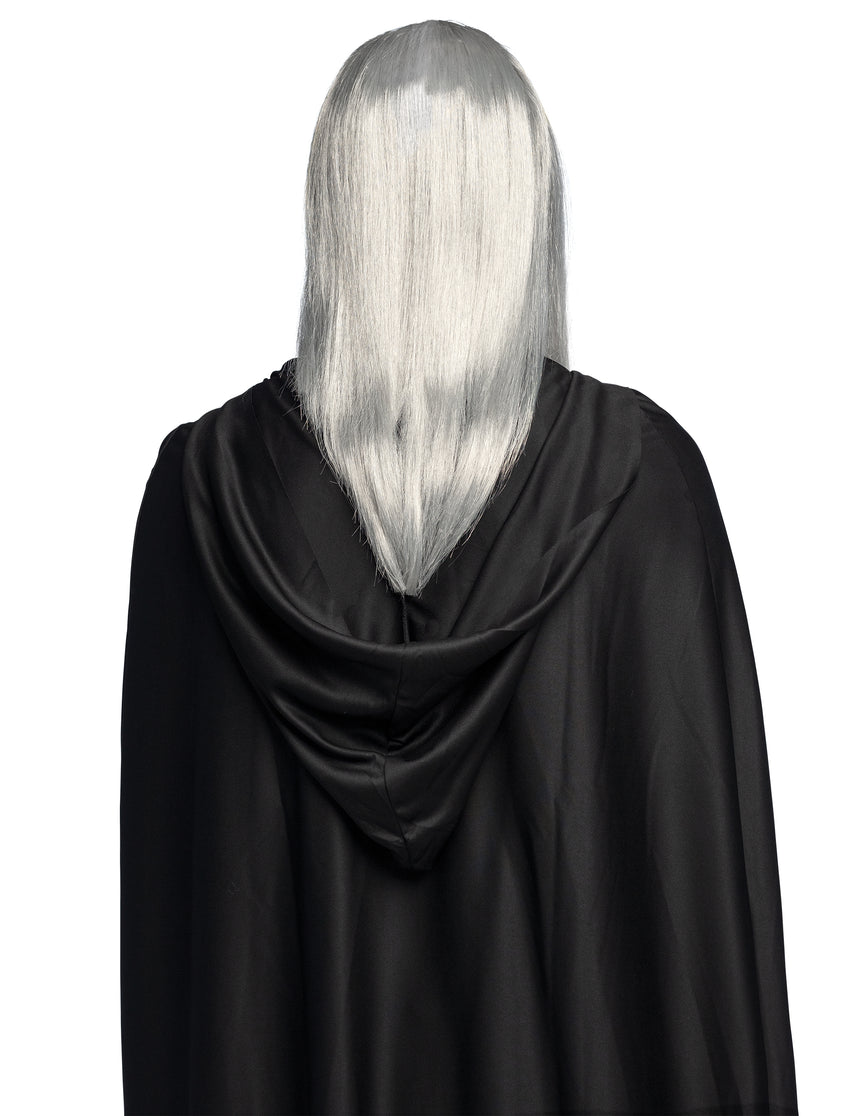 Perruque et barbe de sorcier magicien gris adulte