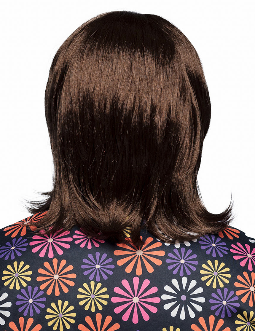 Perruque et moustache marron homme