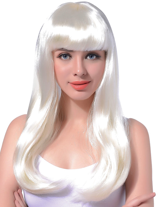Perruque Longue Blanche femme