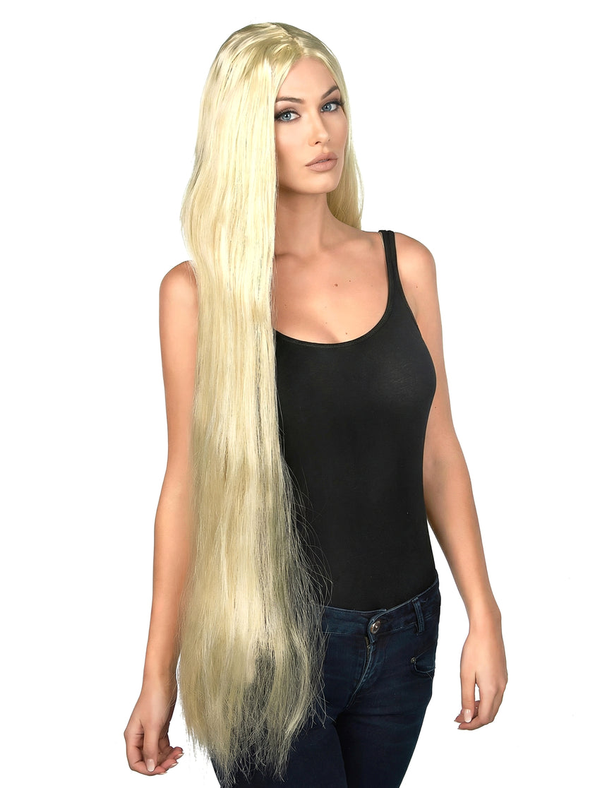 Perruque longue blonde femme