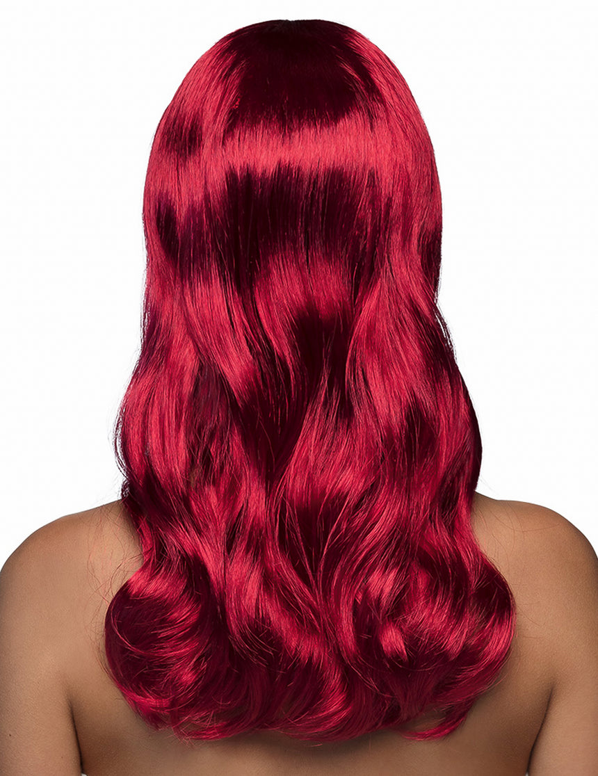 Perruque longue rouge foncée femme