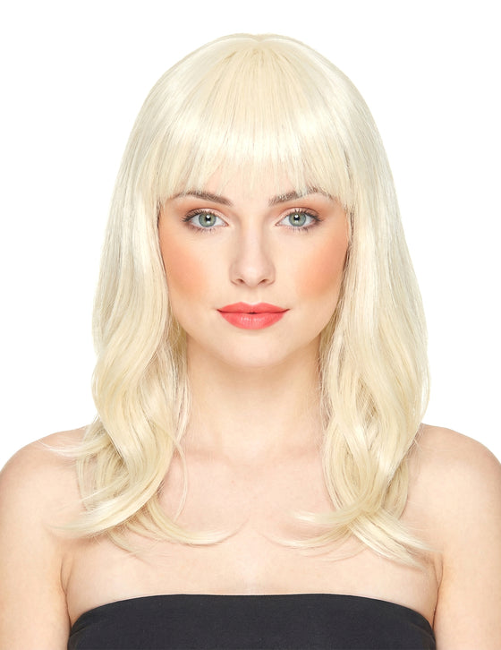 Perruque luxe blonde mi-longue femme - 170g