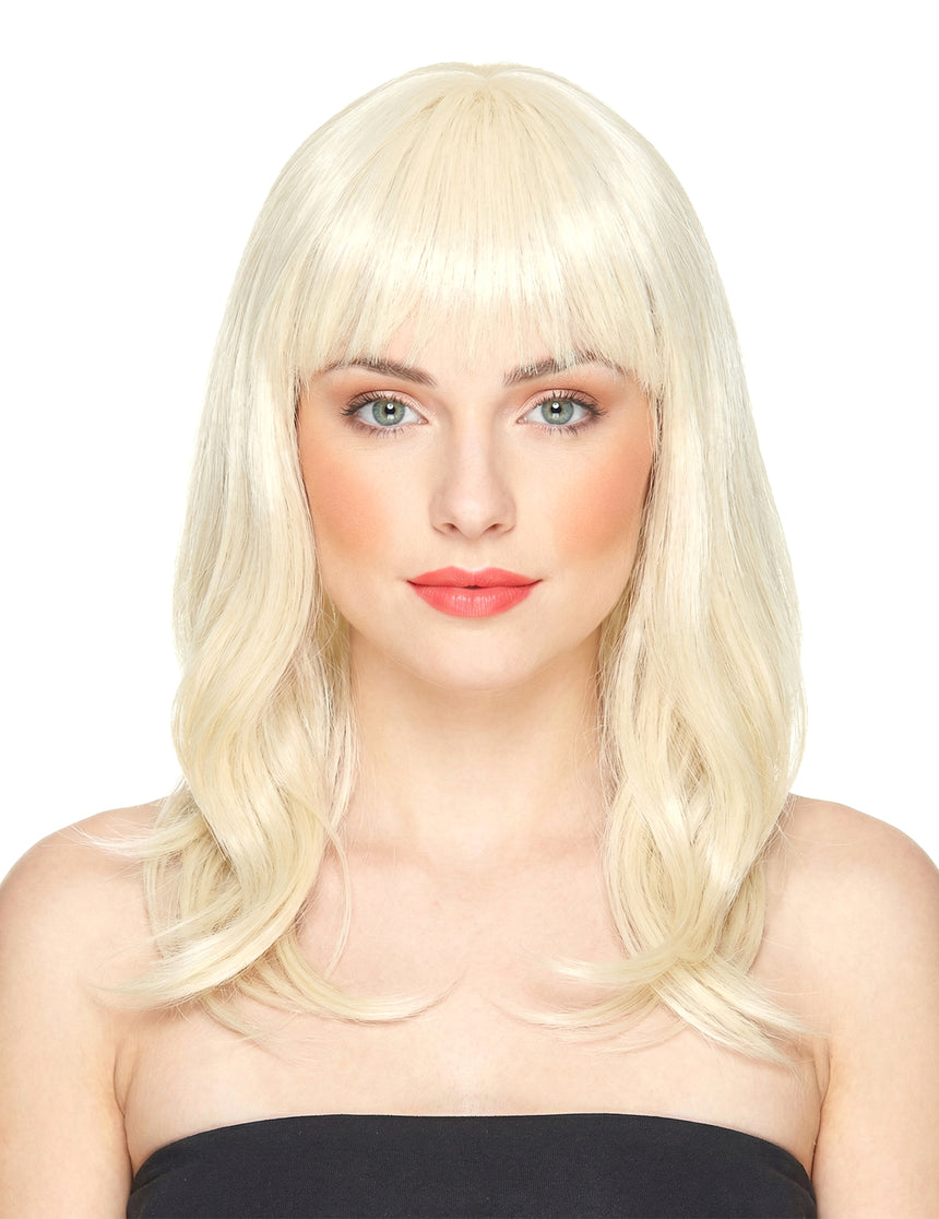 Perruque luxe blonde mi-longue femme - 170g