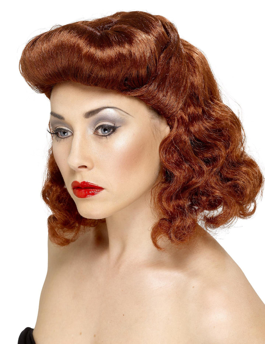 Perruque pin up marron femme
