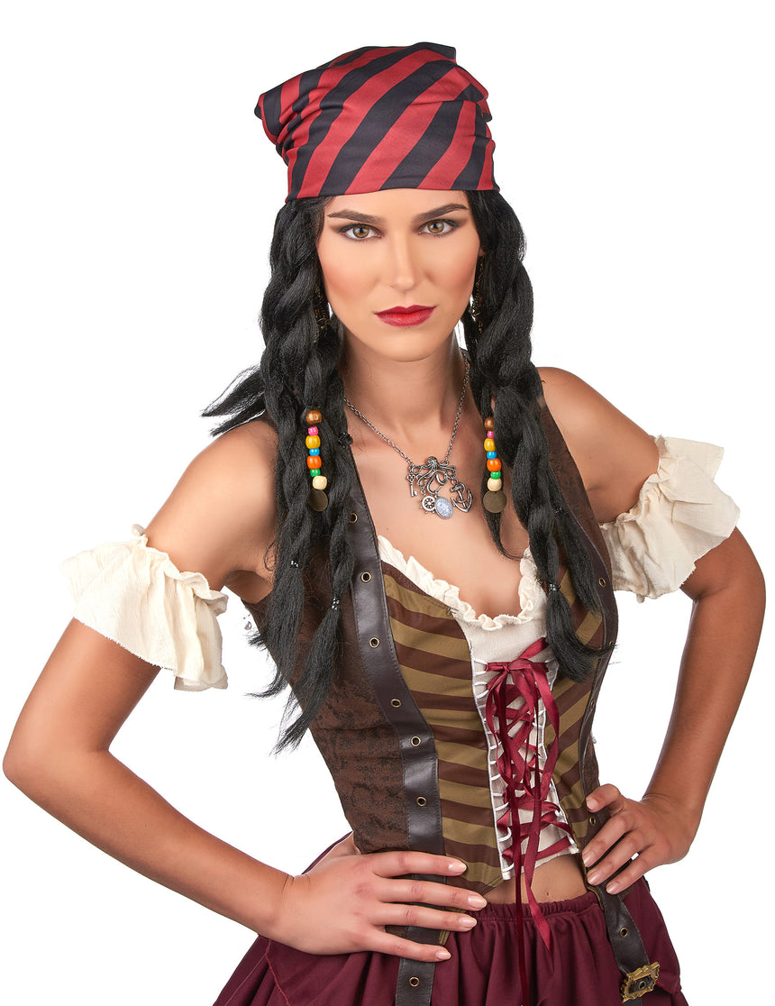 Perruque pirate à tresses adulte