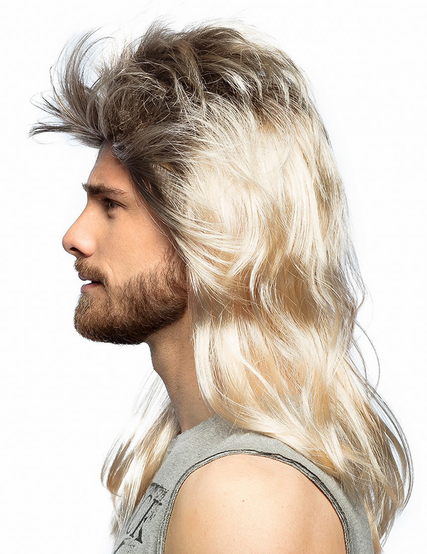 Perruque pop rock blonde homme
