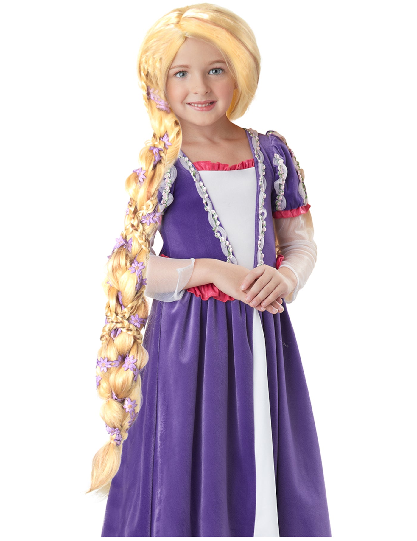 Perruque princesse longue tresse luxe fille