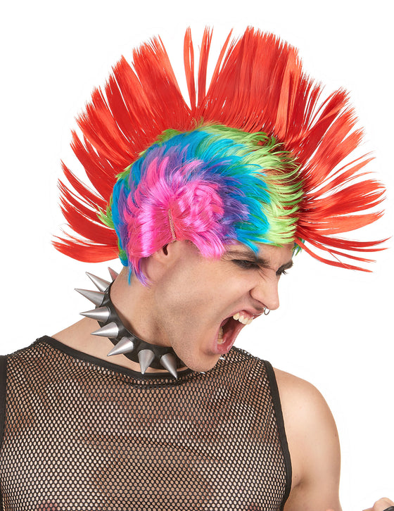 Perruque punk multicolore homme