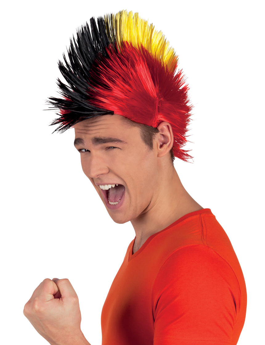 Perruque punk supporter Belgique adulte