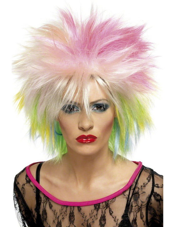 Perruque courte multicolore punk femme