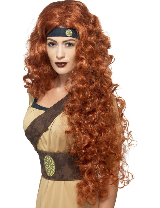 Perruque reine guerrière auburn femme