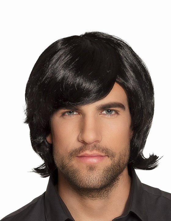 Perruque retro noire homme