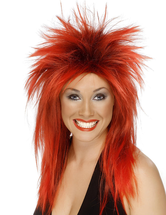 Perruque rock rouge femme