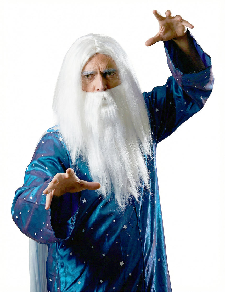 Perruque sorcier avec barbe homme