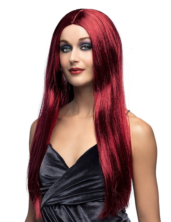 Perruque vampire longue pourpre femme