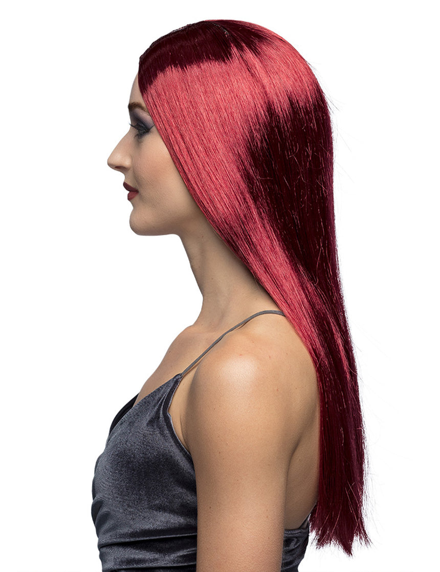 Perruque vampire longue pourpre femme