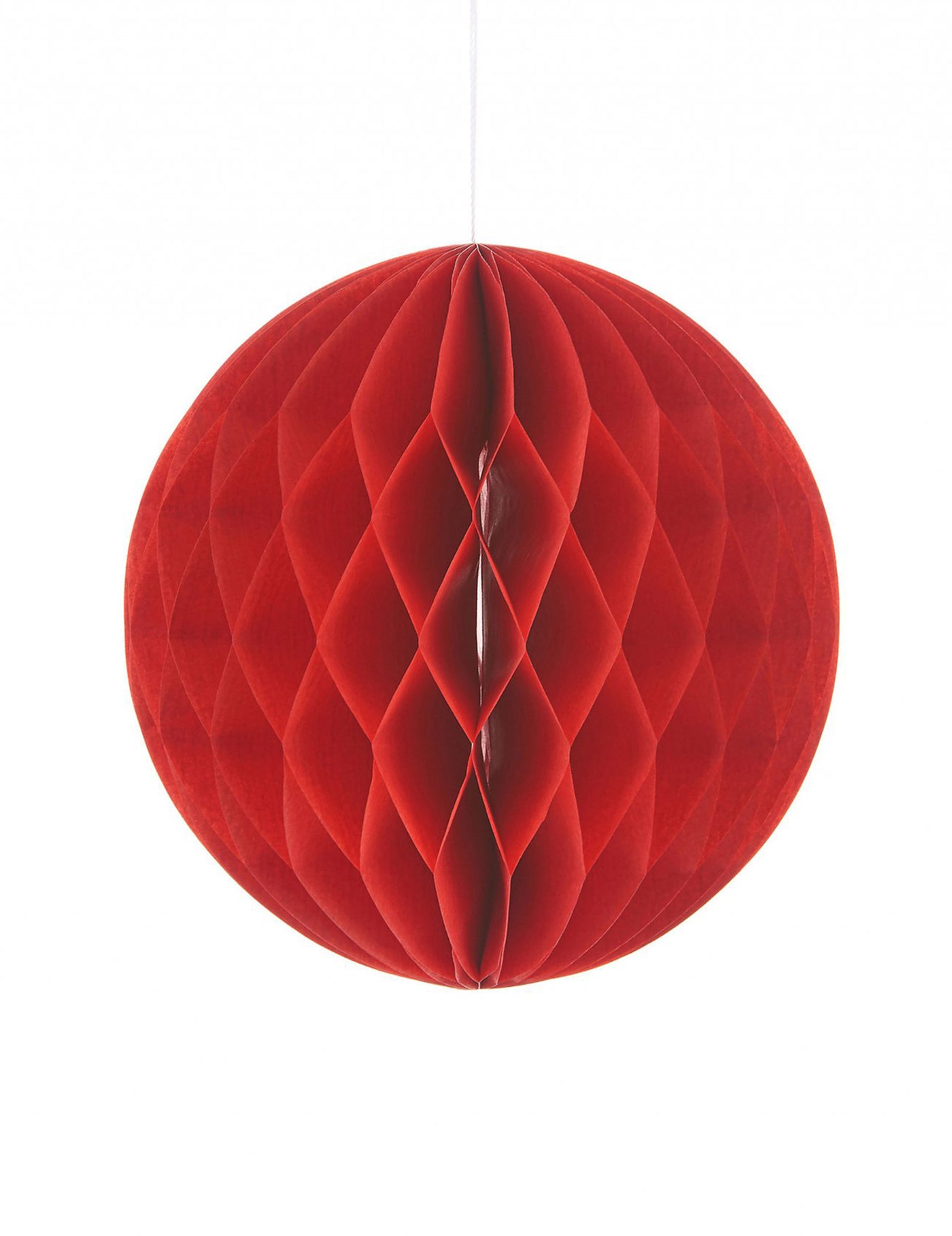 Petite boule en papier alvéolé rouge 10 cm