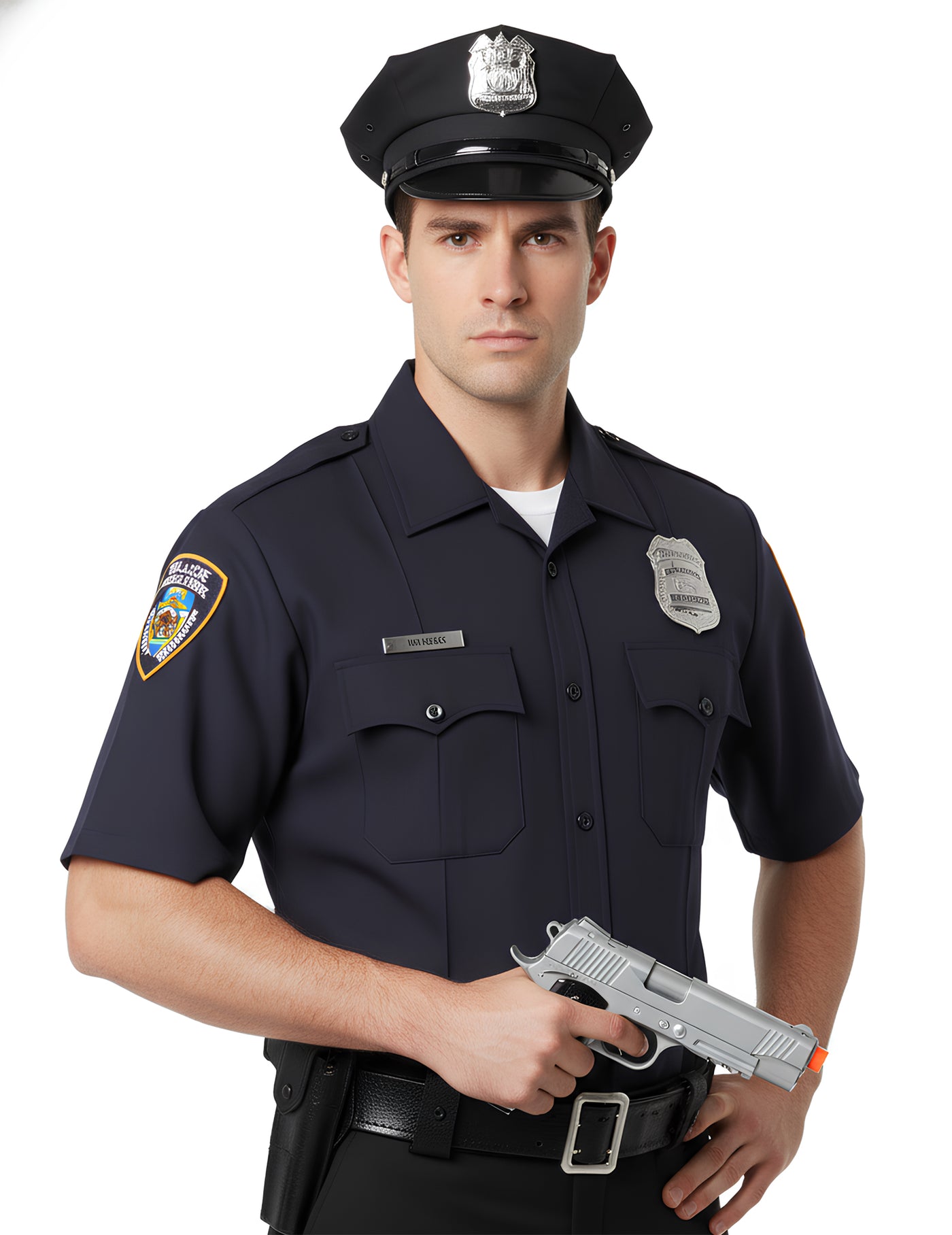 Pistolet de police en métal 18 cm