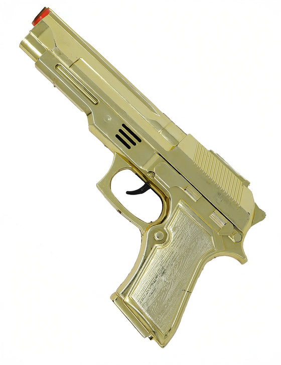 Pistolet gangster doré 22 cm