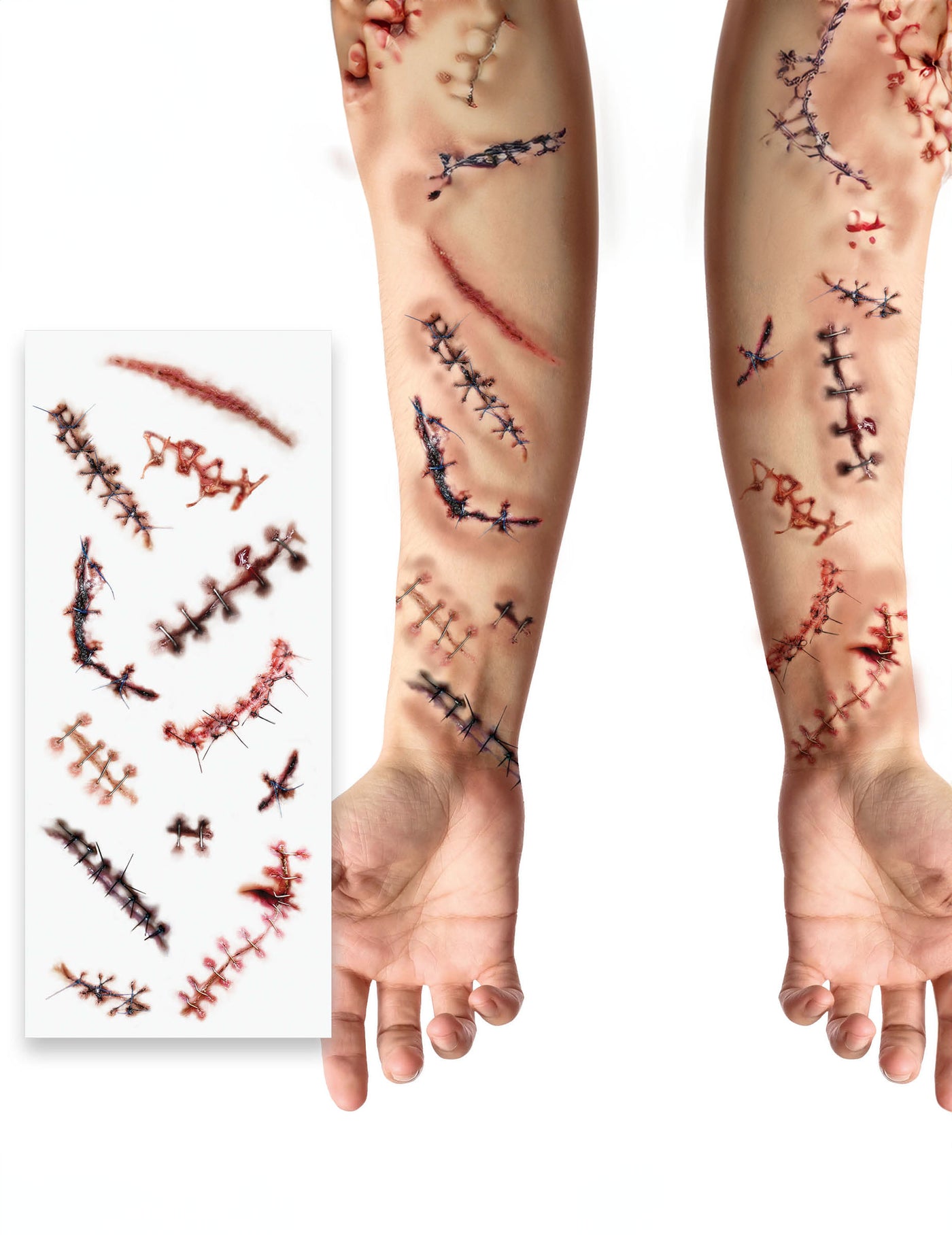 Planche de tatouages cicatrices et sutures