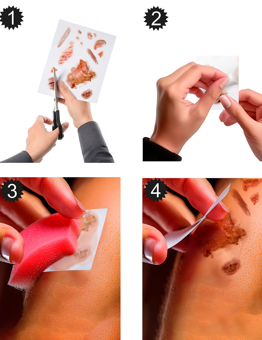Planche de tatouages plaies infectées
