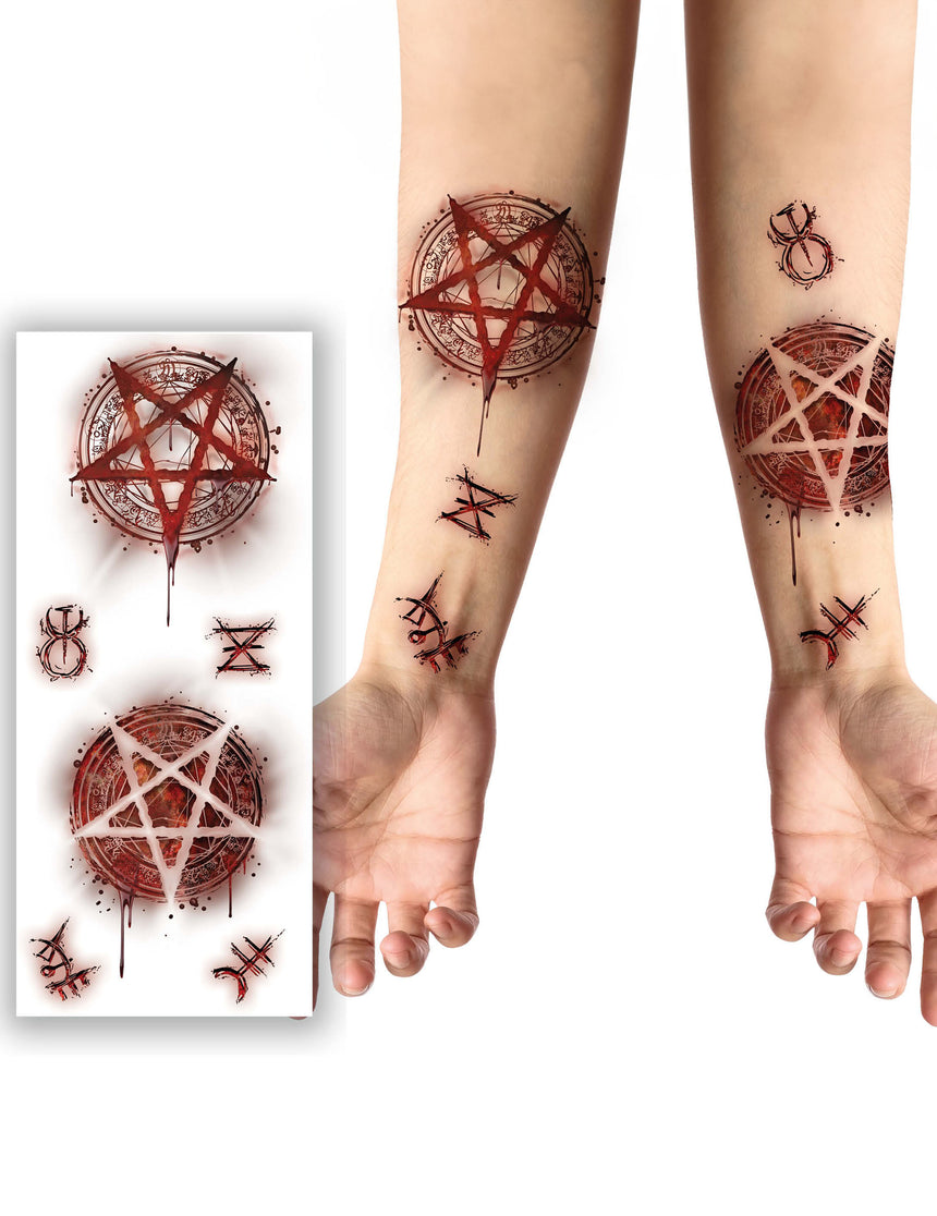 Planche de tatouages satanique