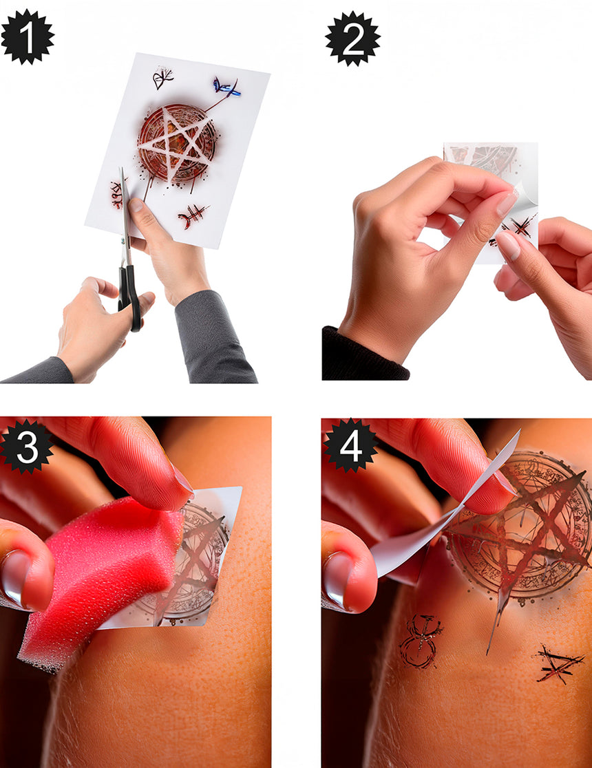 Planche de tatouages satanique