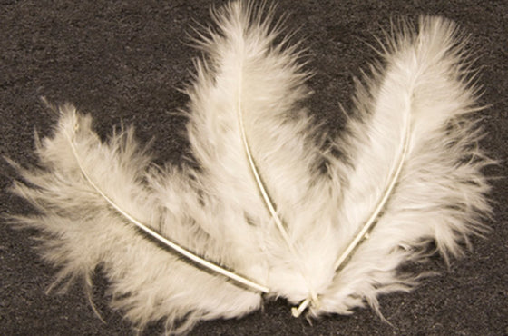 20 plumes de décoration ivoire 5,5 cm pour mariage