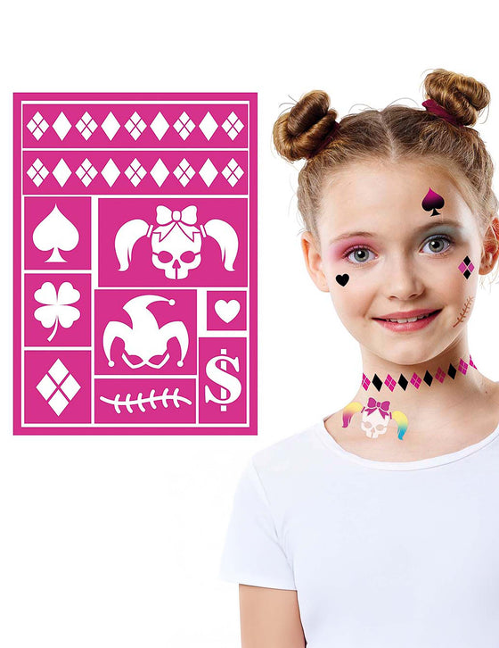 Pochoir de maquillage arlequin maléfique