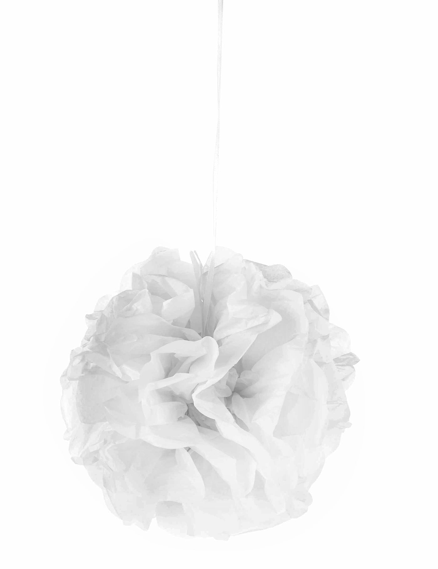 Pompon à suspendre en papier blanc 25 cm
