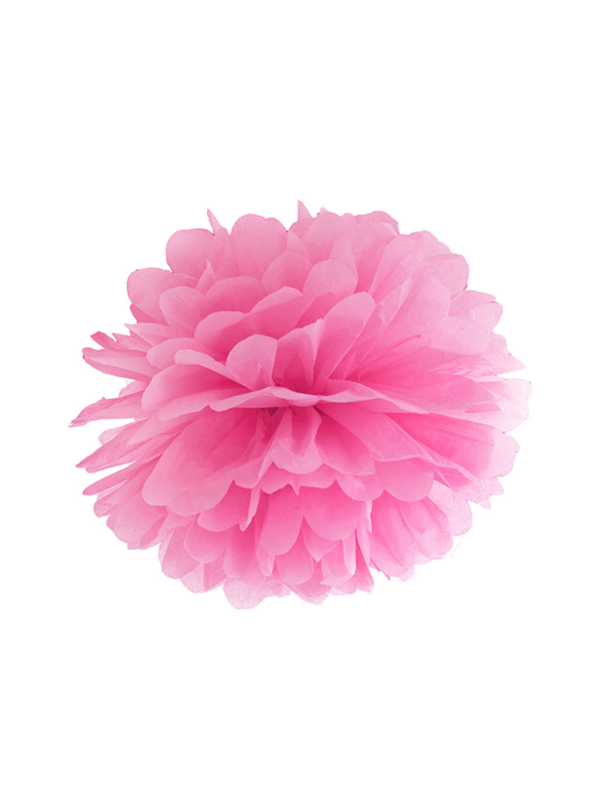 Pompon à suspendre en papier fuchsia 25 cm