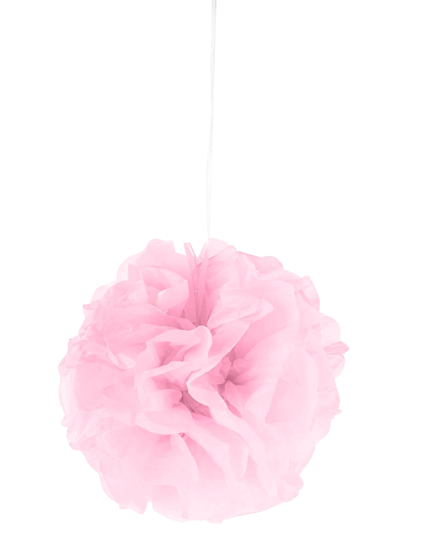 Pompon à suspendre en papier rose 25 cm