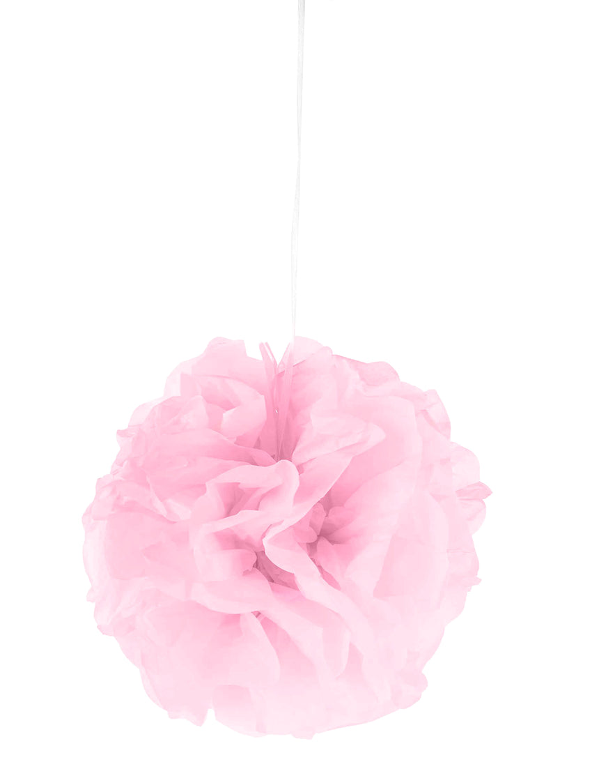 Pompon à suspendre en papier rose 25 cm