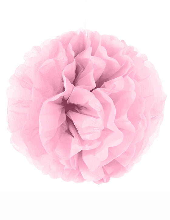 Pompon à suspendre en papier rose 35 cm