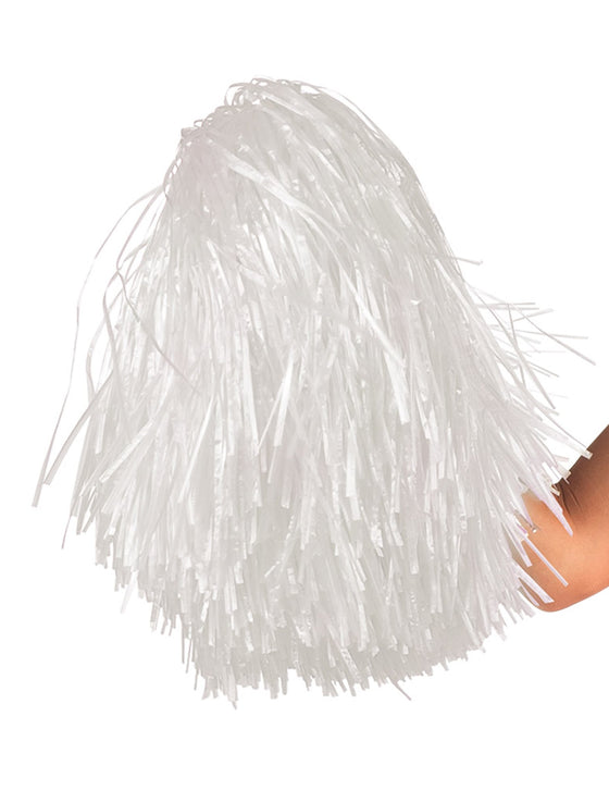 Pompon blanc métallique