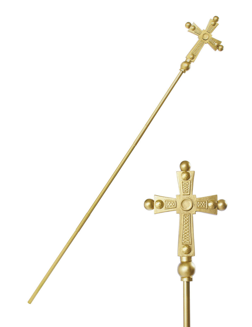 Sceptre pape doré adulte