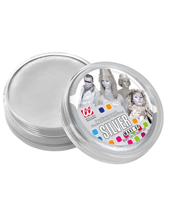 Pot maquillage professionnel à l'eau argenté 25 g