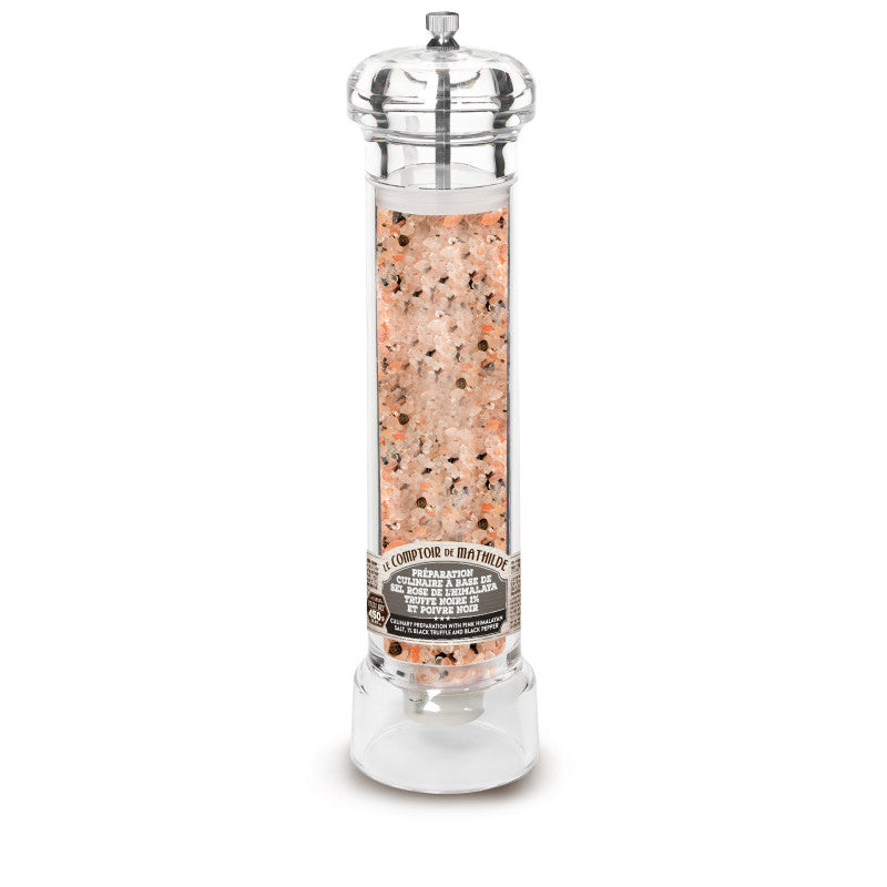 Préparation Culinaire - Sel Rose de l'Himalaya, Truffe Noire 1% et Poivre Noir - Moulin XL - 450g