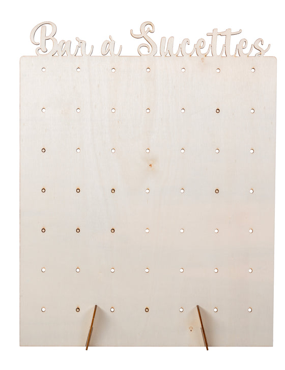Présentoir à sucettes en bois 40 x 30 cm bar à sucettes